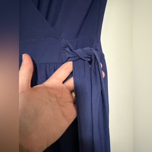 Petite Assembly Elegant Blue Faux Wrap Wide Leg Jumpsuit Size Small Petite NWT - Picture 8 of 8